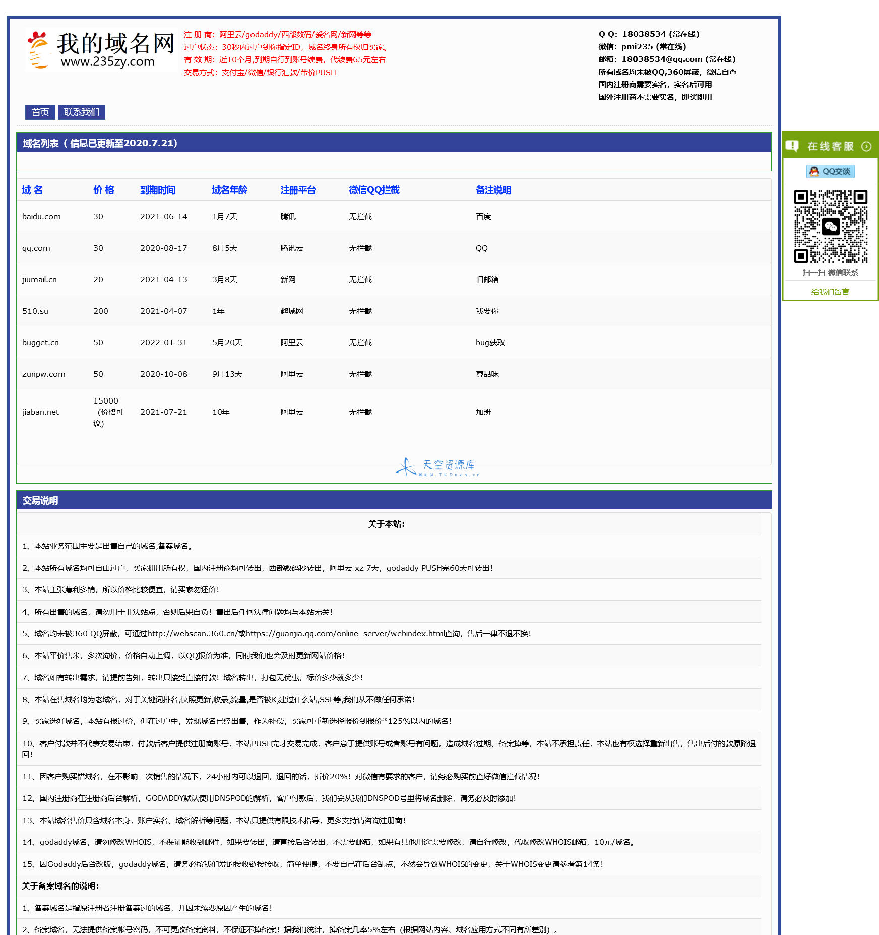 域名网单页html在线出售域名简约源码 第1张